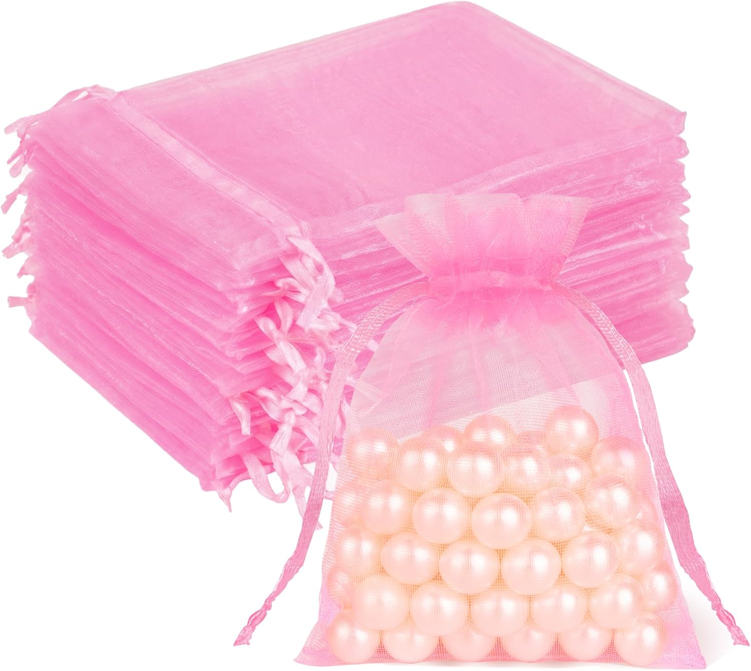 50 Pink Organza Bags 3x4 In, S - Baby Products Soap review and price