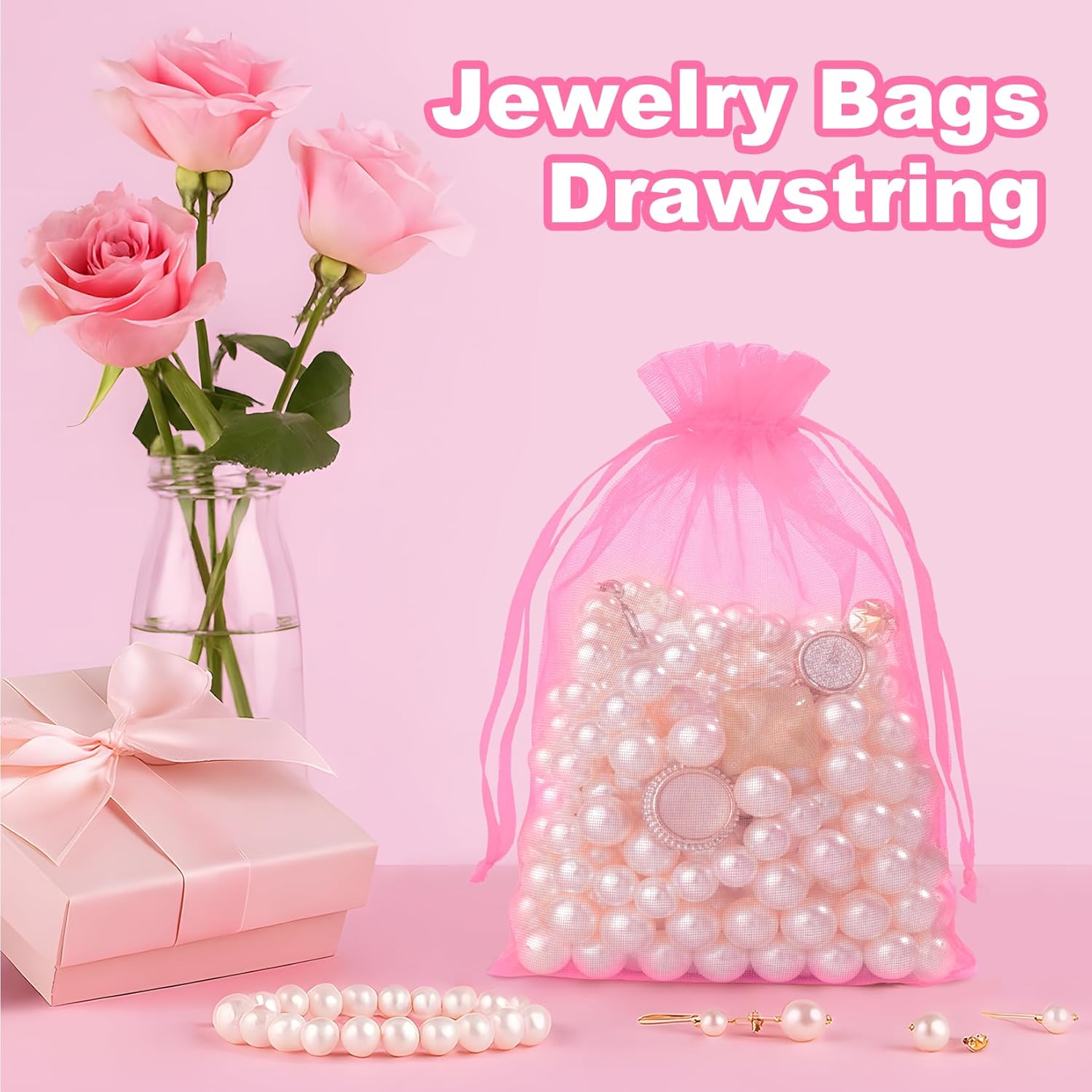 50 Pink Organza Bags 3x4 In, S - Baby Products Soap review and price